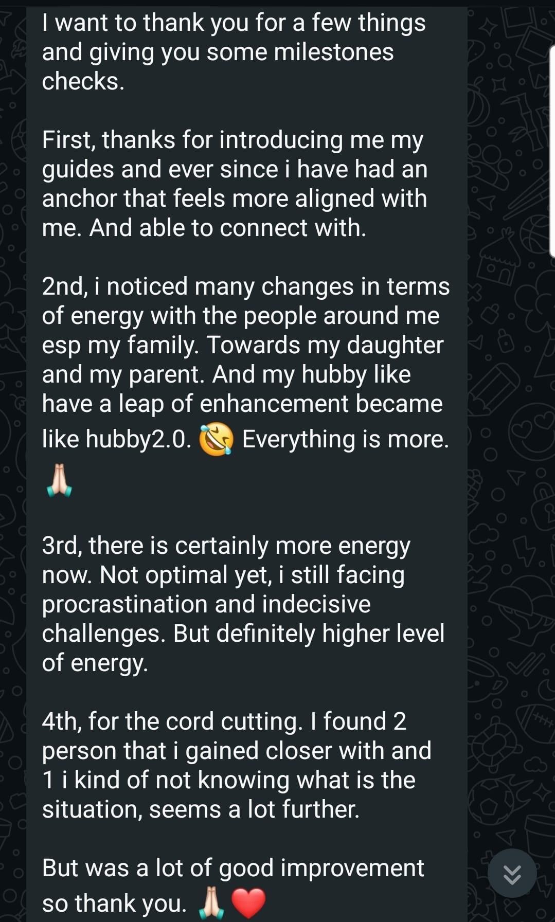 Real WhatsApp testimonial conversation 2