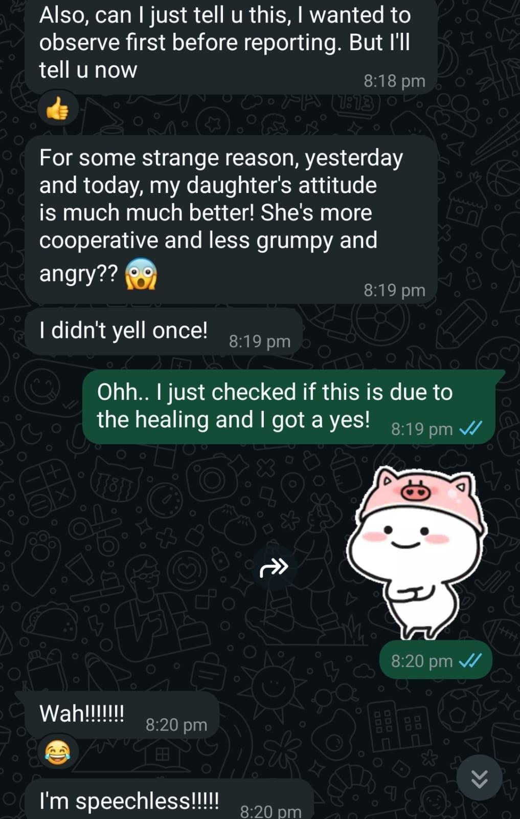 Real WhatsApp testimonial conversation 3