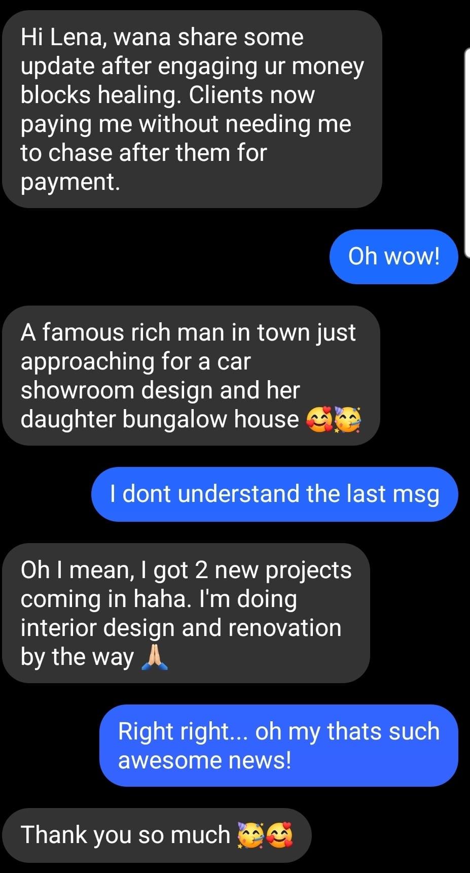 Real WhatsApp testimonial conversation 5